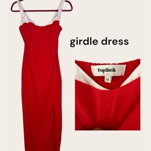 Popilush Strapless Red Dress
